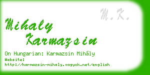 mihaly karmazsin business card